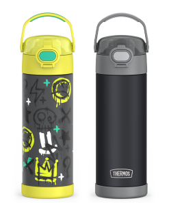 16oz FUNtainer® Water Bottles with Locking Lids Charcoal & Graffiti Bundle